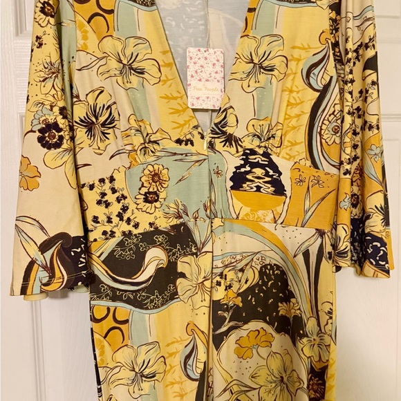 Free People Night Fever Yellow Wide-Leg Jumpsuit NWT - Picture 3 of 10